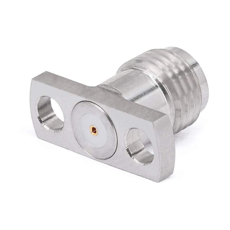 SMA Female Connector Field Replaceable with 2 Hole Flange, Hole Spacing 8.6mm, Acceptable Pin Diameter 0.51mm, DC -26.5GHz