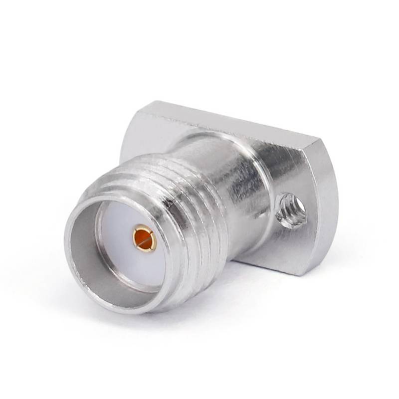 SMA Female Solderless PCB Connector with 2 Hole Flange, Hole Diameter 1.6mm, DC - 26.5GHz