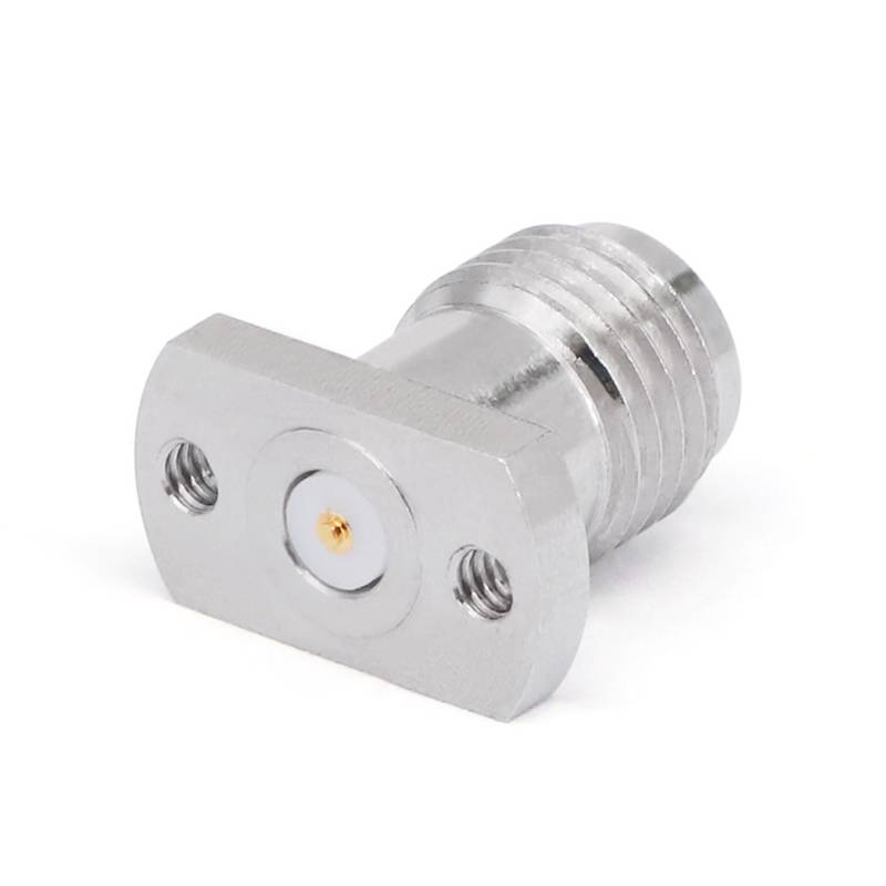 SMA Female Solderless PCB Connector with 2 Hole Flange, Hole Diameter 1.6mm, DC - 26.5GHz