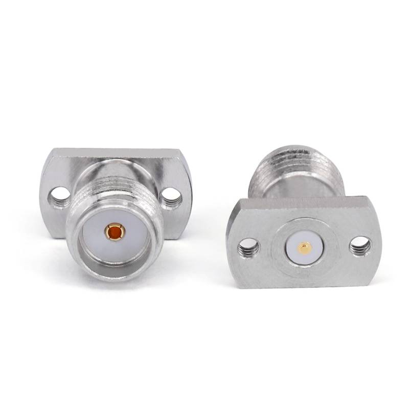 SMA Female Solderless PCB Connector with 2 Hole Flange, Hole Diameter 1.6mm, DC - 26.5GHz