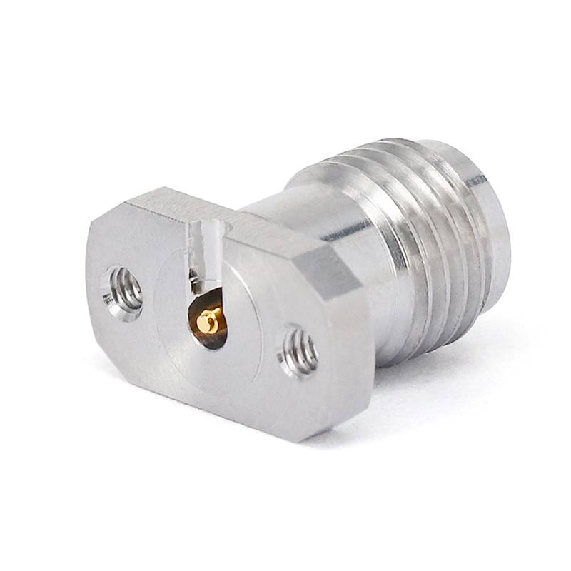 SMA Female Solderless PCB Connector with 2 Hole Flange for CPW/Microstrip, DC - 26.5GHz