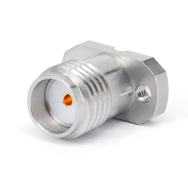 SMA Female Solderless PCB Connector with 2 Hole Flange for CPW/Microstrip, DC - 26.5GHz
