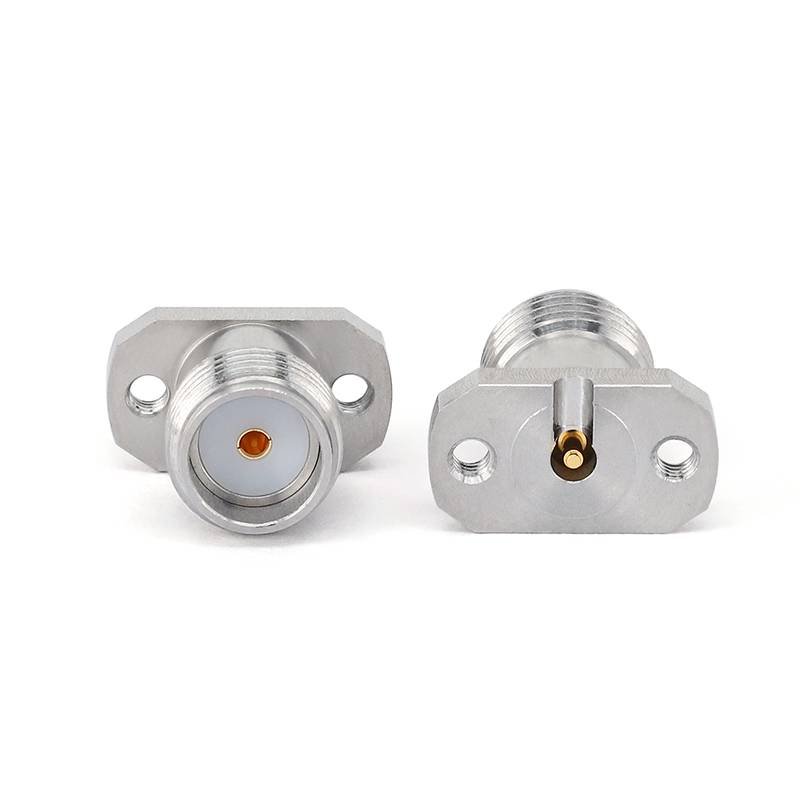 SMA Female Solderless PCB Connector with 2 Hole Flange for CPW/Microstrip, DC - 26.5GHz
