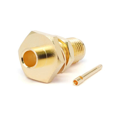 SMA Female Bulkhead Mount Connector for .141" Series Cables | DC - 18GHz