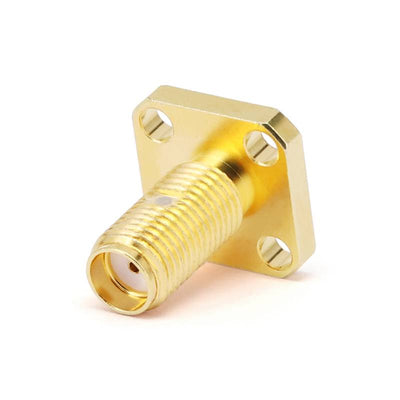 SMA Female Bulkhead Mount Connector for PCB with 4 Hole Flange | DC - 6GHz