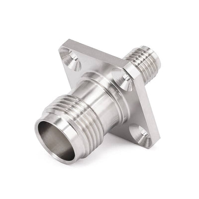 TNC 4 Hole Flange Female to SMA Female Straight Adapter | DC to 18 GHz