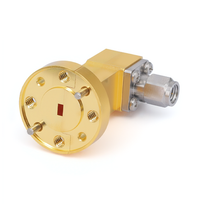 WR-10 to 1.0mm Male Right Angle Waveguide to Coax Adapter with FUGP900 Flange | 73.8-112GHz