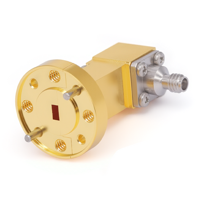 WR-12 to 1.0mm Female Right Angle Waveguide to Coax Adapter with FUGP740 Flange | 60.5-91.9GHz