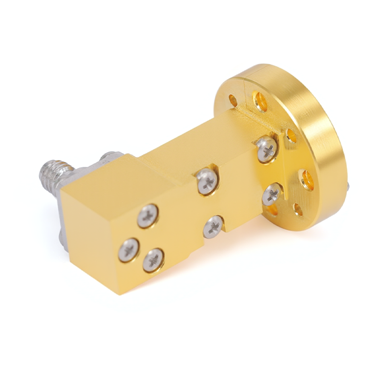 WR-12 to 1.0mm Female Right Angle Waveguide to Coax Adapter with FUGP740 Flange | 60.5-91.9GHz