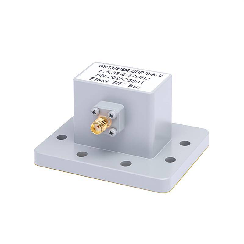 WR-137 to SMA Female Waveguide to Coax Adapters with UDR70 Flange | 5.38 - 8.17GHz