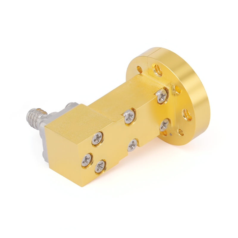 WR-15 to 1.0mm Female Right Angle Waveguide to Coax Adapter with FUGP620 Flange | 50-75GHz