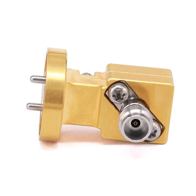 WR-15 to 1.85mm Female Right Angle Waveguide to Coax Adapter with UG-385/U Flange | 50 - 65GHz