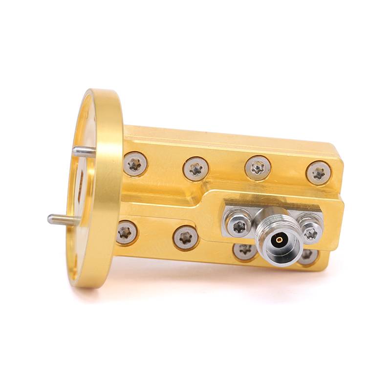 WR-19 to 2.4mm Female Right Angle Waveguide to Coax Adapters with UG-383/U Flange, 39.2 - 52GHz