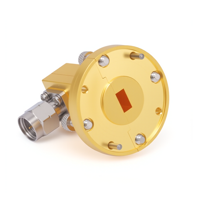 WR-22 to 2.4mm Male Right Angle Waveguide to Coax Adapter with UG-383/U Flange | 33 - 50GHz