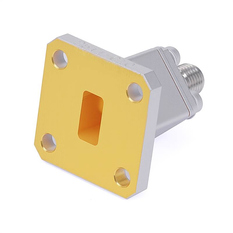 WR-34 to 2.92mm Female Straight Waveguide to Coax Adapter with FBP260 Flange | 21.7 - 33GHz | Material (Coating): Aluminum Alloy (Natural Color Conductive Oxidation)