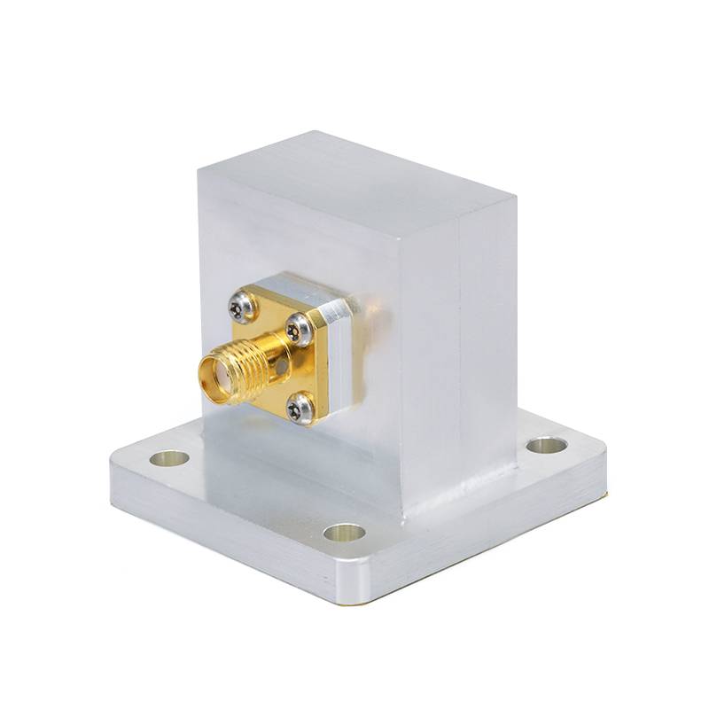 WR-75 to SMA Female Right Angle Waveguide to Coax Adapters with UBR120 Flange, 9.84 - 15GHz