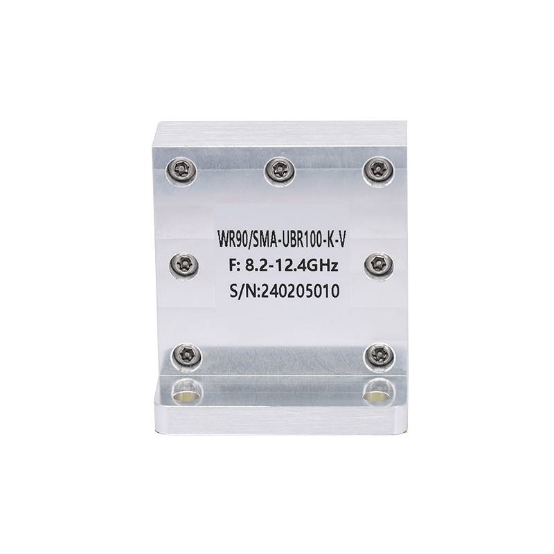 WR-90 to SMA Female Right Angle Waveguide to Coax Adapters with UBR100 Flange, 8.2 - 12.4GHz