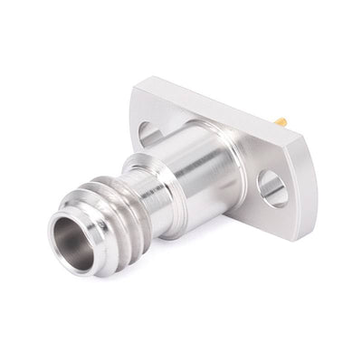1.0mm Female End Launch Connector | 2 Hole Flange | Hole Spacing 7.1mm | With Pin Diameter 0.43mm | DC-110GHz