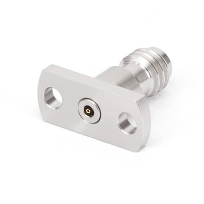 1.0mm Female End Launch Connector | 2 Hole Flange | Hole Spacing 7.1mm | Acceptable Pin Diameter 0.23mm | DC-110GHz