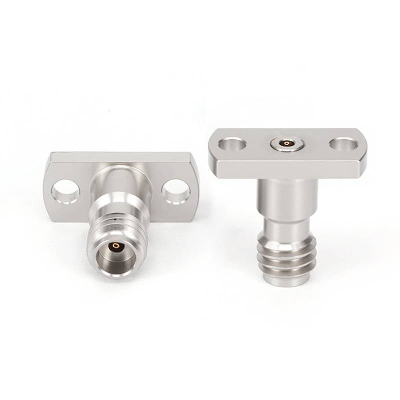 1.0mm Female End Launch Connector | 2 Hole Flange | Hole Spacing 7.1mm | Acceptable Pin Diameter 0.23mm | DC-110GHz