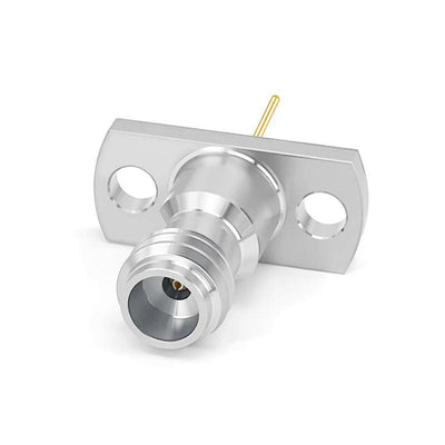 1.0mm Female End Launch Connector | 2 Hole Flange | Hole Spacing 7.1mm | With Pin Diameter 0.23mm | DC-110GHz