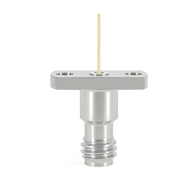 1.0mm Female End Launch Connector | 2 Hole Flange | Hole Spacing 7.1mm | With Pin Diameter 0.23mm | DC-110GHz