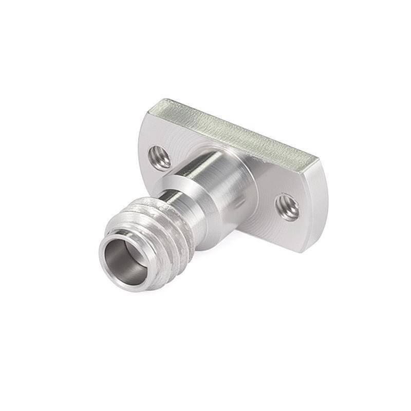 1.0mm Female Solderless PCB Connector with 2 Hole Flange for Stripline |  DC - 110GHz