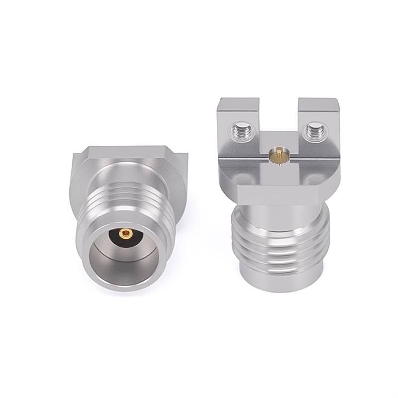 2.4mm End Launch Solderless Connector | 2 Hole Flange | Hole Spacing 5mm | Pin 0.26mm | DC-50GHz
