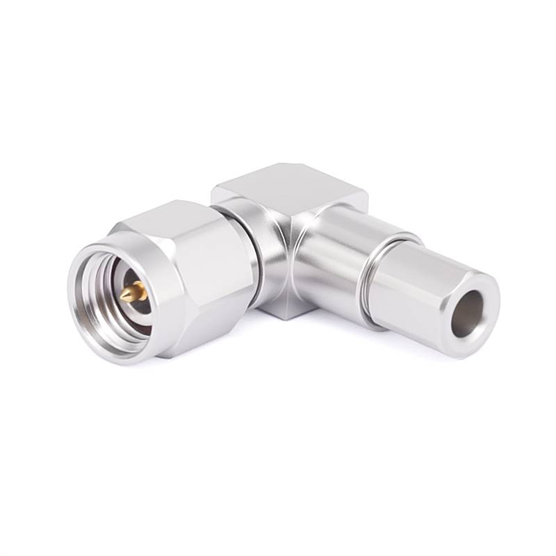 2.92mm Male Right Angle RF Connector for 0.086" Coax Cable | Solder Attachment | DC–40GHz