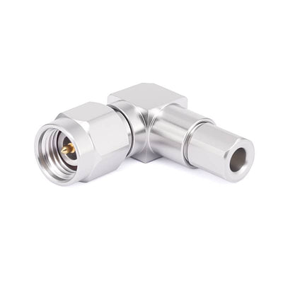 2.92mm Male Right Angle RF Connector for 0.086" Coax Cable | Solder Attachment | DC–40GHz