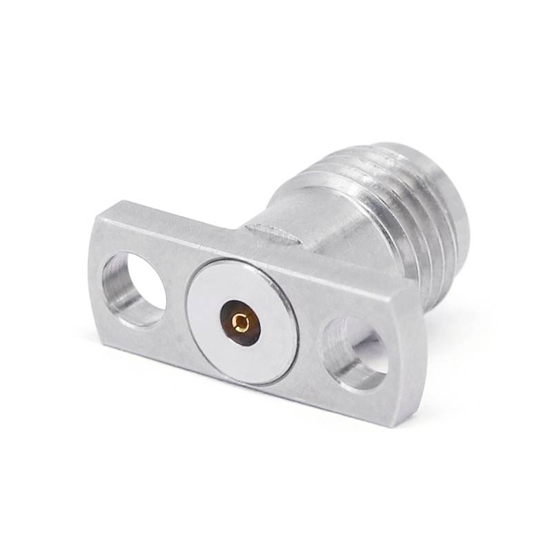 2.92mm Female Connector Field Replaceable with 2 Hole Flange | Hole Spacing 8.9mm | Accepts Ø0.23mm Pin | DC - 40GHz