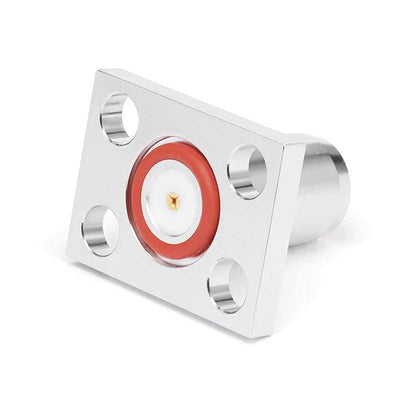 BMA Male Field Replaceable Connector | 4 Hole Flange | Hole Spacing 8.6mm | DC-22GHz | Accepts 0.38mm Pin