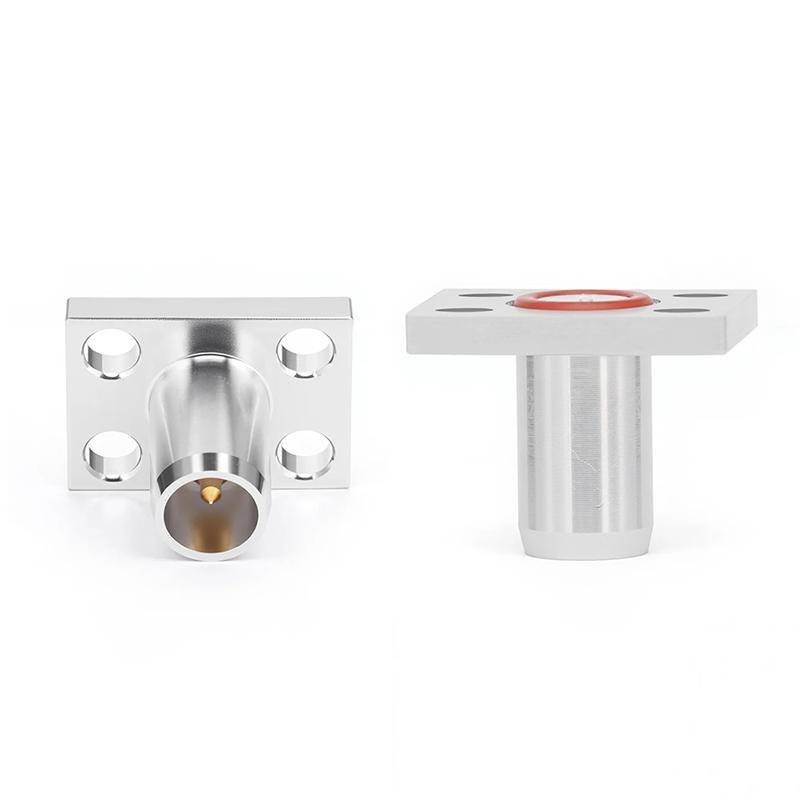 BMA Male Field Replaceable Connector | 4 Hole Flange | Hole Spacing 8.6mm | DC-22GHz | Accepts 0.38mm Pin