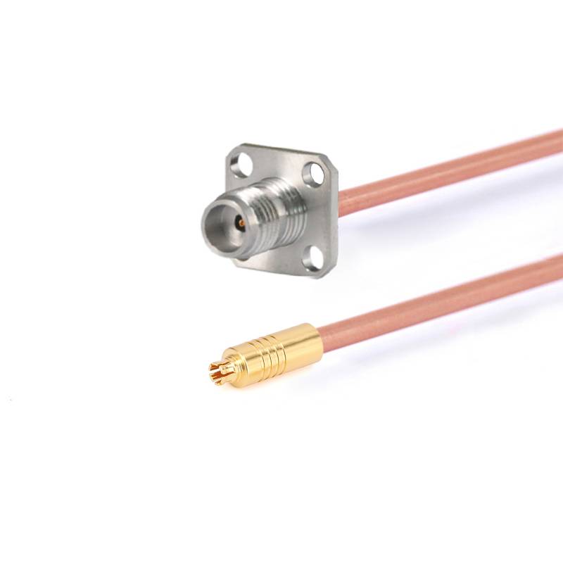 1.85mm 4 Hole Flange Female to G3PO(SMPS) Female Cable Assembly | .086" Semi-Rigid GUT-085 (Copper) Coax Cable | DC - 67GHz