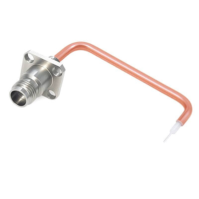 2.4mm 4-Hole Flange Female Connector to Trimmed Lead, 8.6mm Hole Spacing, Using .86 Semi-rigid Cable, DC to 50GHz
