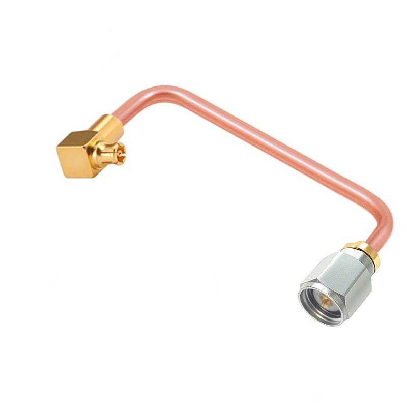 2.4mm Male to GPPO (mini-SMP) Right Angle Female Cable Assembly | .086" Semi-Rigid GUT-085 (Copper) Coax Cable  | DC - 40GHz