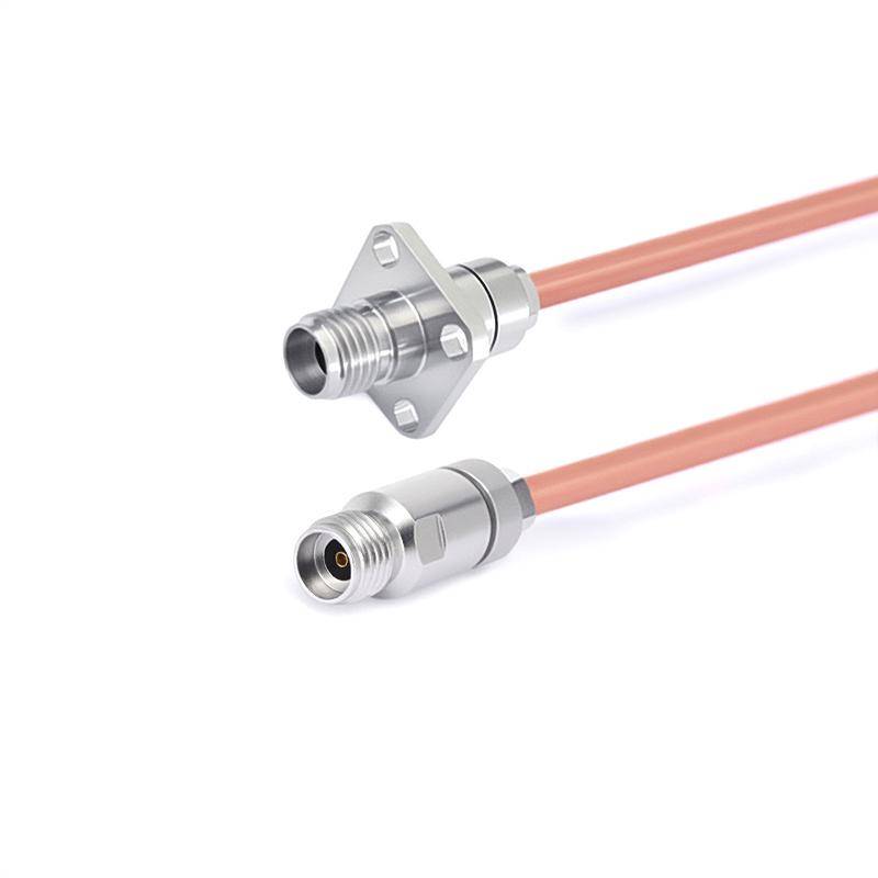2.92mm Female to 2.92mm 4 Hole Flange Female Cable Assembly | .086" Semi-Rigid GUT-085 (Copper) Coax Cable | DC - 40GHz