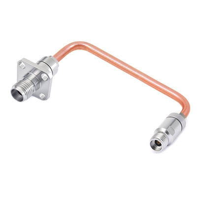 2.92mm Female to 2.92mm 4 Hole Flange Female Cable Assembly | .086" Semi-Rigid GUT-085 (Copper) Coax Cable | DC - 40GHz