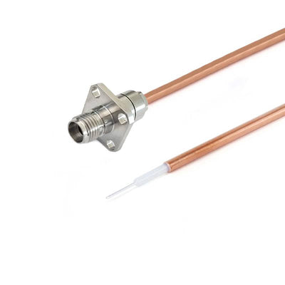2.92mm 4-Hole Flange Female Connector to Trimmed Lead, 8.6mm Hole Spacing, Using .086” Semi-Rigid Coaxial Cable, DC to 40GHz