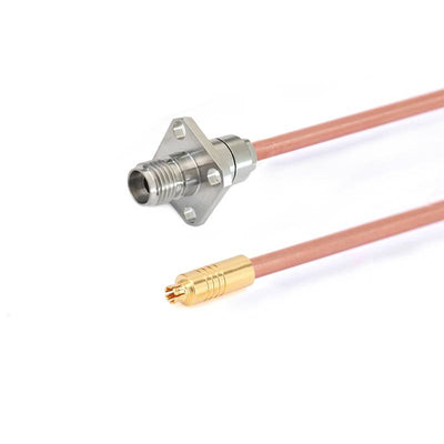 2.92mm 4 Hole Flange Female to G3PO(SMPS) Female Cable Assembly | .086" Semi-Rigid GUT-085 (Copper) Coax Cable | DC - 40GHz