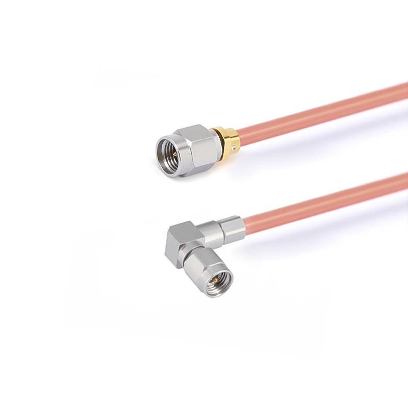 2.92mm Male to 2.92mm Right Angle Male Cable Assembly | .086" Semi-Rigid GUT-085 (Copper) Coax Cable  | DC - 40GHz