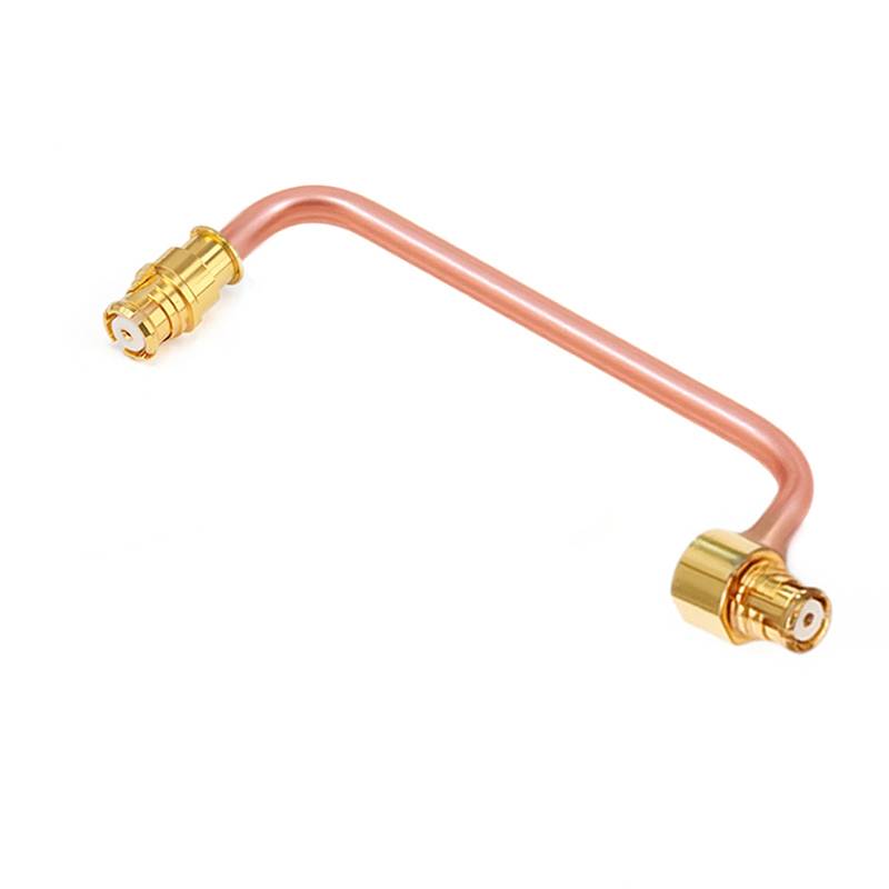GPO (SMP) Female to GPO (SMP) Right Angle Female Cable Assembly | .086" Semi-Rigid GUT-085 (Copper) Coax Cable  | DC - 18GHz