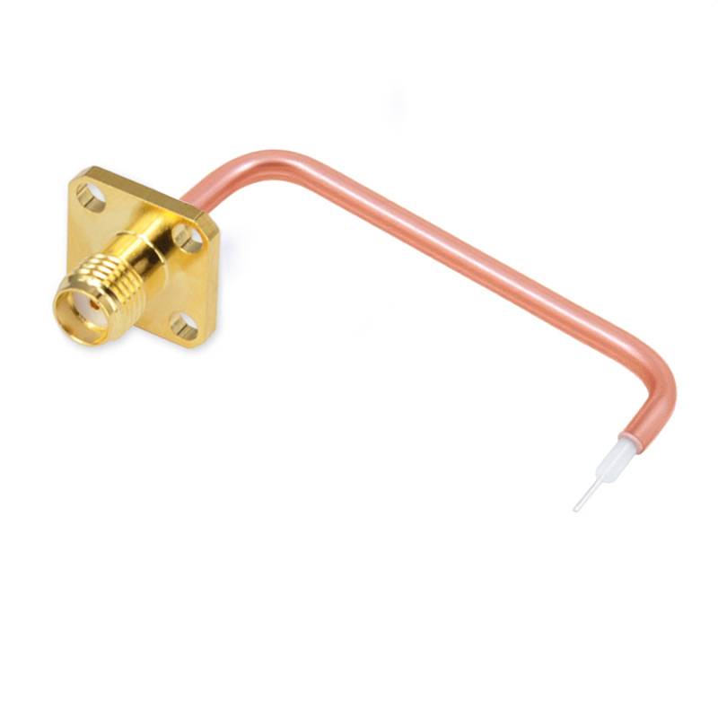 SMA 4 Hole Flange Female to Trimmed Lead Cable Assembly | .086" Semi-Rigid GUT-085 (Copper) Coax Cable | DC - 18GHz