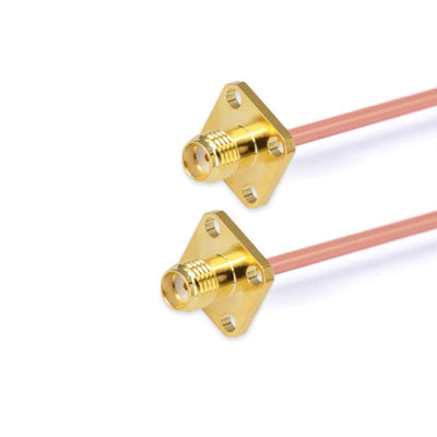 SMA 4 Hole Flange Female to SMA 4 Hole Flange Female Cable Assembly | .086" Semi-Rigid GUT-085 (Copper) Coax Cable  | DC - 18GHz