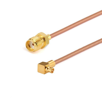 SMA Female to GPPO (mini-SMP) Right Angle Female Cable Assembly | .086" Semi-Rigid GUT-085 (Copper) Coax Cable  | DC - 18GHz
