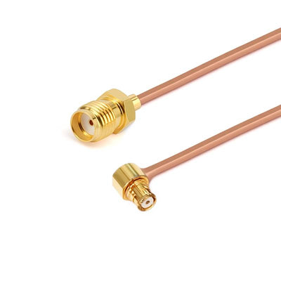 SMA Female to GPO (SMP) Right Angle Female Cable Assembly | .086" Semi-Rigid GUT-085 (Copper) Coax Cable  | DC - 18GHz