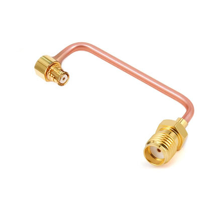 SMA Female to GPO (SMP) Right Angle Female Cable Assembly | .086" Semi-Rigid GUT-085 (Copper) Coax Cable  | DC - 18GHz