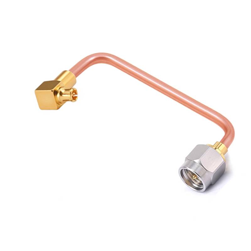 SMA Male to GPO (SMP) Right Angle Female Cable Assembly | .086" Semi-Rigid GUT-085 (Copper) Coax Cable  | DC - 18GHz