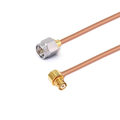 SMA Male to GPO (SMP) Right Angle Female Cable Assembly | .086" Semi-Rigid GUT-085 (Copper) Coax Cable  | DC - 18GHz