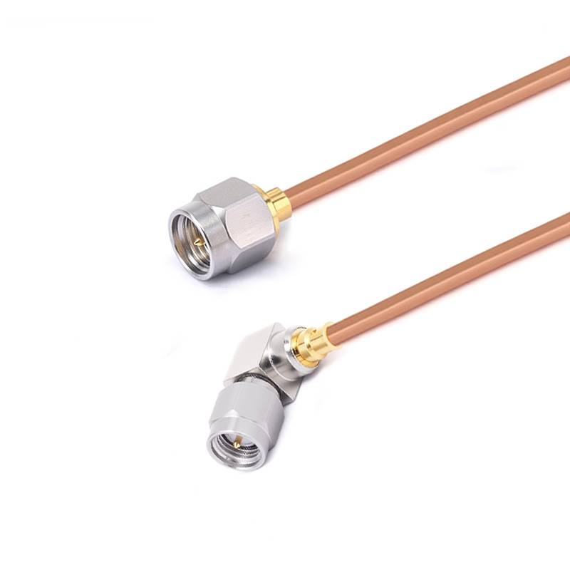 SMA Male to SMA Right Angle Male Cable Assembly | .086" Semi-Rigid GUT-085 (Copper) Coax Cable  | DC - 18GHz